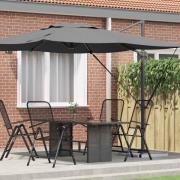 vidaXL Roma Parasol Antracit 286 x 285 x 265 cm Polyester, aluminium