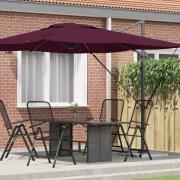 vidaXL Roma Parasol Röd 286 x 284 x 265 cm Aluminium och Polyester