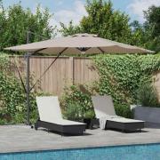 vidaXL Roma Parasol Taupe 286 x 284 x 270 cm Aluminium och Polyester