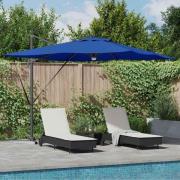 vidaXL Roma Parasol Blå 286 x 285 x 270 cm Aluminium, Polyester