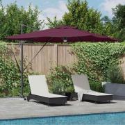 vidaXL Roma Parasol Röd 286 x 285 x 270 cm Aluminium och Polyester