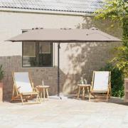 vidaXL Trädgårdskantileverparasol Taupe 372 x 198 x 243 cm