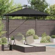 vidaXL Cantilever bananparasol Svart 294 x 294 x 248 cm