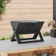 vidaXL Utomhusgrill Svart 46 x 31 x 31 cm Stål