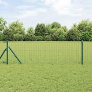 vidaXL Eurogärdsel Grön 0.4 x 10 m PVC-belagt järn