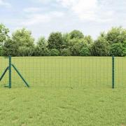vidaXL Eurogärdsel Grön 0.6 x 25 m PVC-belagt järn