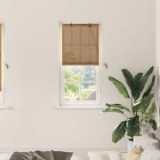 vidaXL Rullgardin med gardiner Brun 60 x 220 cm Bambu