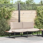 vidaXL Trädgårdsoffa med kudde Brun 200.5 x 70 x 85.5cm Metall