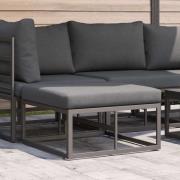 vidaXL Utomhus Möbler med kudde Svart Aluminium