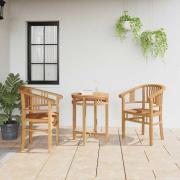 vidaXL Trädgårdsstolar 2 pcs Brun 63 x 58 x 89 cm Massivt teakträ