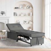 vidaXL Bäddsoffa 3 i 1 - Utdragbar Design, Mörkgrått Tyg