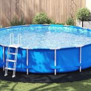 vidaXL Bottenmatta för pool Svart Ø 610 cm Polyester geotextil
