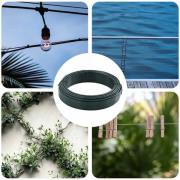 vidaXL Stängsel binds tråd Grön 80 m PVC-belagd stål