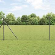 vidaXL Staketstolpar 2 pcs Grå 130 cm Pulverlackerad stål