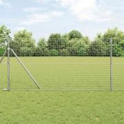 vidaXL Staketstolpar 2 pcs Silver 130 cm Pulverlackerad stål