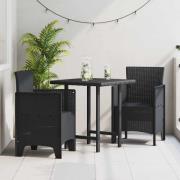 vidaXL Trädgård Stol 2 pcs Antracit 53 x 49 x 85 cm PP