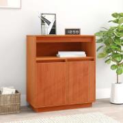 vidaXL Sideboard Väggmonterad Vaxbrun 70 x 34 x 80 cm Massiv furu