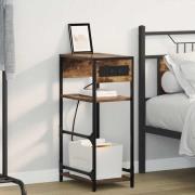 vidaXL Nattduksbord Rökt ek 40 x 27 x 76 cm Konstruerat trä