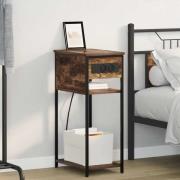 vidaXL Nattduksbord Rökt ek 41 x 28 x 76 cm Konstruerat trä