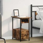 vidaXL Nattduksbord med låda Rökt ek 60 x 30 x 61 cm Konstruerat trä