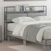 vidaXL Förvaringshuvudgavel Grå sonoma 120 cm Konstruerat trä