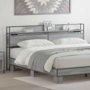 vidaXL Förvaringshuvudgavel Grå sonoma 200 cm Konstruerat trä