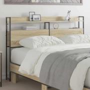 vidaXL Förvaringshuvudgavel med hylla Sonoma ek 135 cm Konstruerat trä