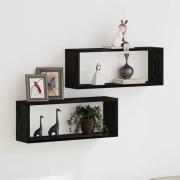 vidaXL Vägghyllor 2 pcs Svart ek 60 x 15 x 23 cm Konstruerat trä