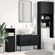 vidaXL Tvättställ för badrum svart Ek 80x33x60 cm konstruerat trä