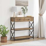 vidaXL Konsol Bord med låda med hylla artisan ek 75 x 28 x 75 cm