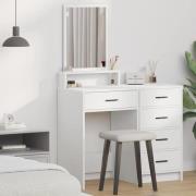 vidaXL Dressingbord med låda Vit 50 x 41 x 140 cm Konstruerat trä