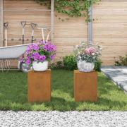 vidaXL Växtställningar 2 pcs Rostig 24 x 24 x 35 cm cortenstål