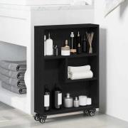 vidaXL Smal Förvaringstrolley Svart ek 48 x 13 x 68 cm Konstruerat trä