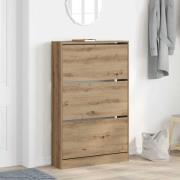 vidaXL Skåp för skor artisan ek 80 x 21 x 125.5 cm Konstruerat trä
