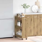 vidaXL Skåp med hjul Artisan Ek 60 x 22 x 79 cm