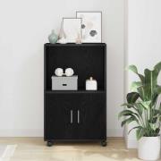vidaXL Rullande skåp Svart Ek 55 x 40 x 91 cm Konstruerat trä