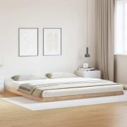 vidaXL Sängram Naturfärg 213,5 x 184 x 9 cm Massiv furu