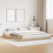 vidaXL Sängram Naturfärg 160 x 220 cm Massiv furu