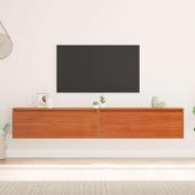 vidaXL Väggskåp med hylla Väggmonterad med lagring Vaxbrun Massiv furu