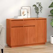 vidaXL Sideboard med låda Vaxbrun 110 x 34 x 75 cm Massiv furu