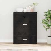 vidaXL Sideboard med låda Svart ek 60 x 39 x 80 cm Konstruerat trä