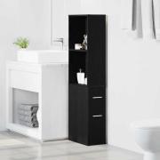 vidaXL Badrumsmöbelset Svart Ek 22 x 41 x 135 cm Konstruerat trä