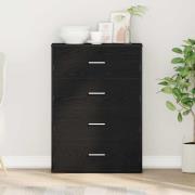 vidaXL Sideboard med låda Svart Ek 60 x 31 x 84 cm Konstruerat trä