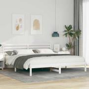 vidaXL Sängram med huvudgavel Vit 200 x 200 cm Massiv furu