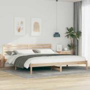 vidaXL Sängram med huvudgavel Brun 180 x 210 cm Massiv furu