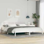 vidaXL Sängram med huvudgavel Vit 200 x 220 cm Massiv furu
