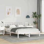 vidaXL Sängram Vit 120 x 190 cm Massiv furu
