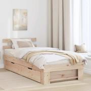 vidaXL Sängram med huvudgavel Naturfärg 80 x 200 cm Massiv furu