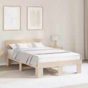 vidaXL Sängram med huvudgavel Naturfärg 120 x 190 cm Massiv furu