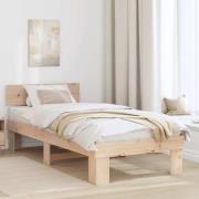 vidaXL Sängram med huvudgavel Naturfärg 75 x 190 cm Massiv furu
